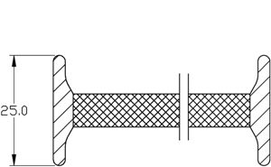 Įtempimo virvutė su vienodomis tvirtinimo lazdelėmis