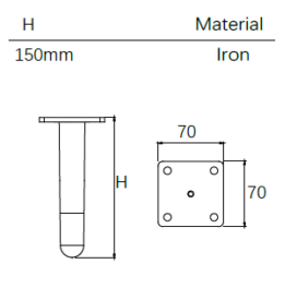 Juoda baldinė kojelė