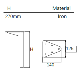 Juoda baldinė kojelė