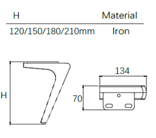 Set of black furniture legs