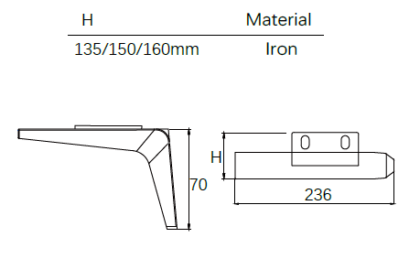 Set of black furniture legs